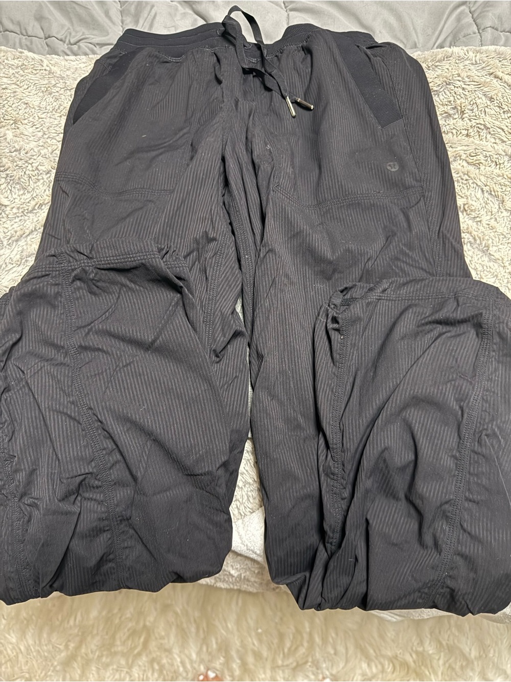 Lululemon Black Dance Studio joggers.